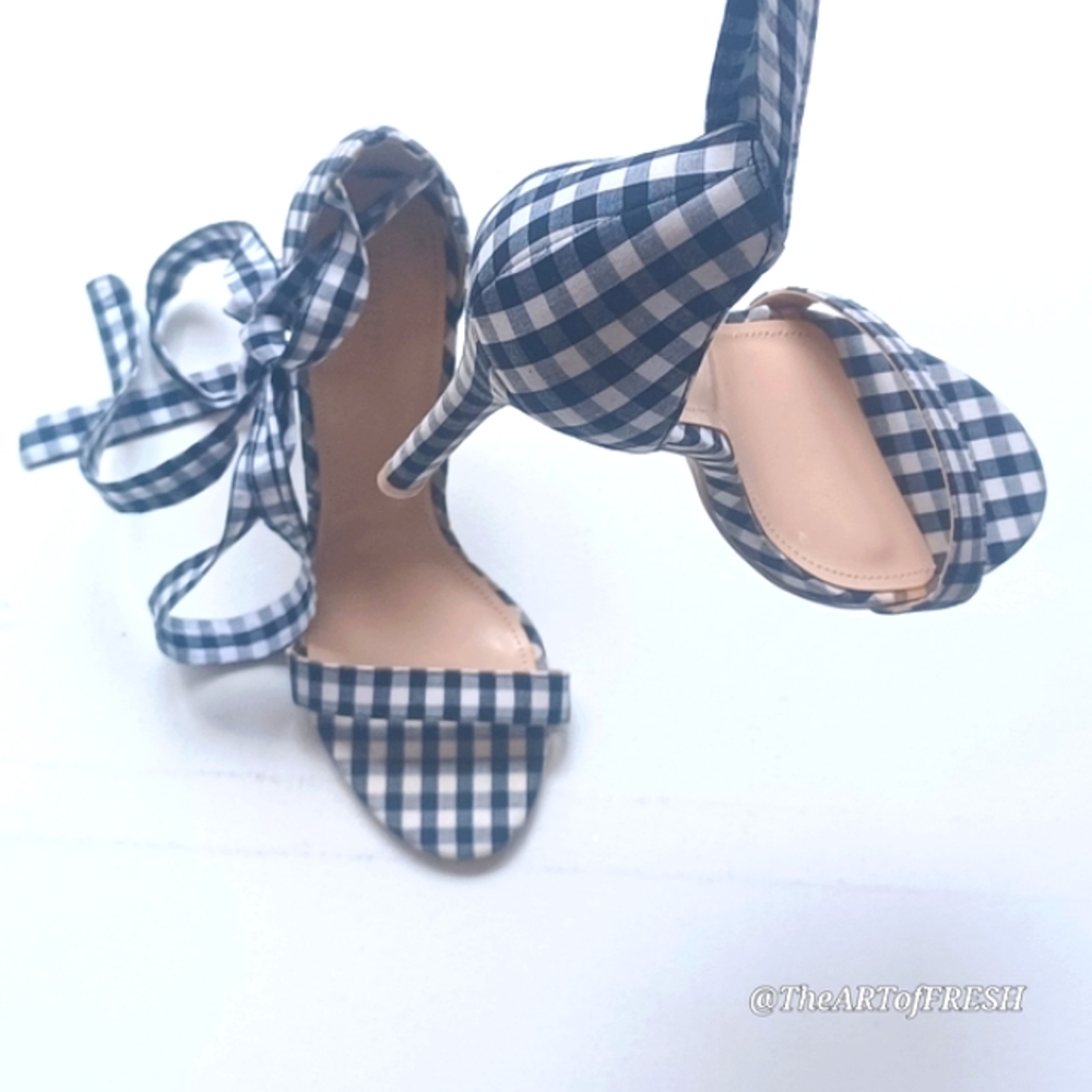 Forever 21 Black and White Gingham Heels
